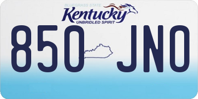 KY license plate 850JNO