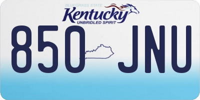KY license plate 850JNU