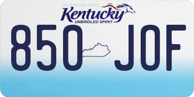 KY license plate 850JOF