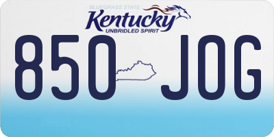 KY license plate 850JOG