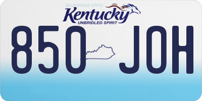 KY license plate 850JOH