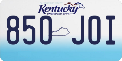 KY license plate 850JOI