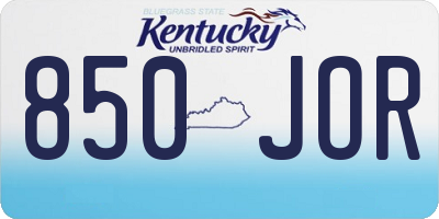 KY license plate 850JOR