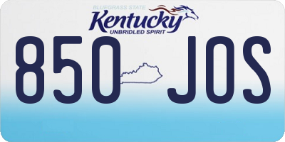 KY license plate 850JOS