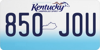 KY license plate 850JOU