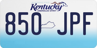KY license plate 850JPF