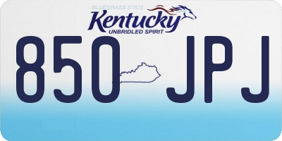 KY license plate 850JPJ