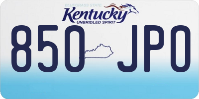 KY license plate 850JPO