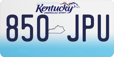KY license plate 850JPU