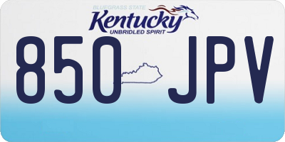 KY license plate 850JPV