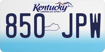 KY license plate 850JPW