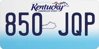 KY license plate 850JQP
