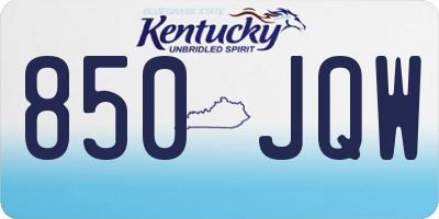 KY license plate 850JQW