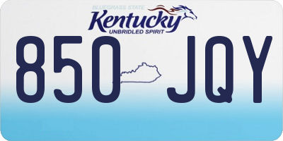 KY license plate 850JQY