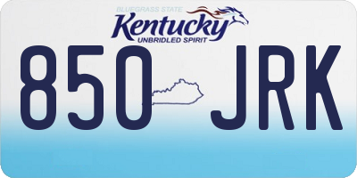 KY license plate 850JRK