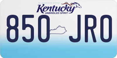 KY license plate 850JRO