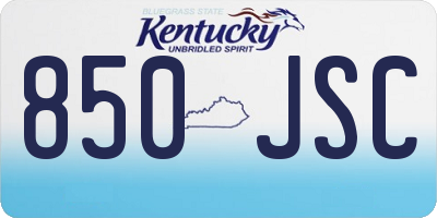 KY license plate 850JSC