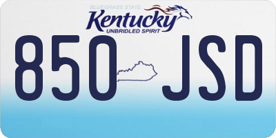 KY license plate 850JSD