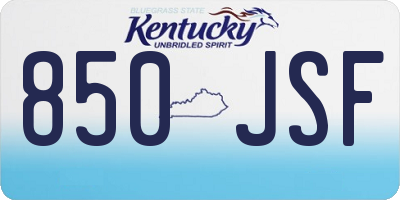 KY license plate 850JSF