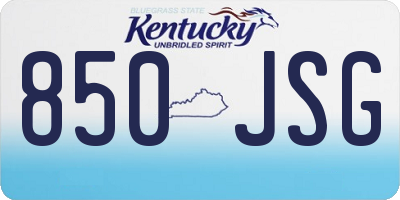 KY license plate 850JSG