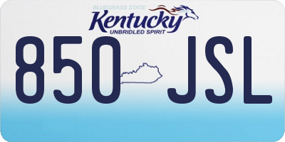 KY license plate 850JSL