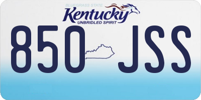 KY license plate 850JSS