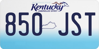 KY license plate 850JST