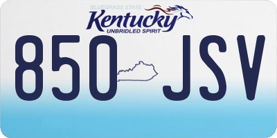KY license plate 850JSV