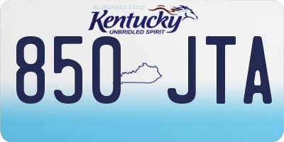 KY license plate 850JTA