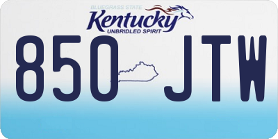 KY license plate 850JTW