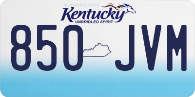 KY license plate 850JVM