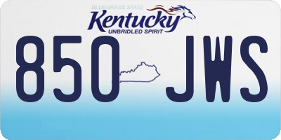 KY license plate 850JWS