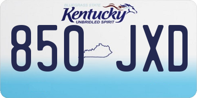 KY license plate 850JXD