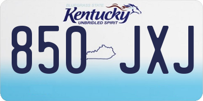 KY license plate 850JXJ