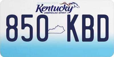 KY license plate 850KBD