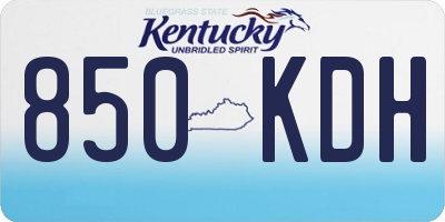 KY license plate 850KDH