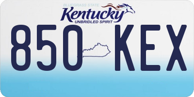 KY license plate 850KEX
