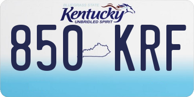 KY license plate 850KRF