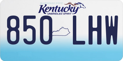 KY license plate 850LHW