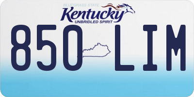 KY license plate 850LIM