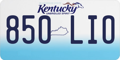 KY license plate 850LIO