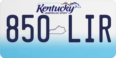 KY license plate 850LIR