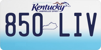 KY license plate 850LIV
