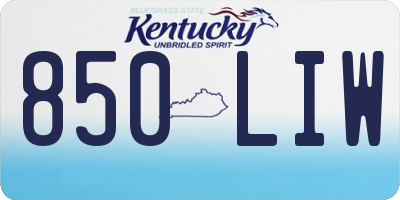 KY license plate 850LIW
