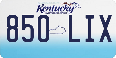 KY license plate 850LIX