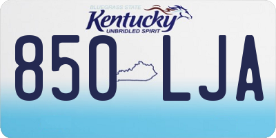 KY license plate 850LJA