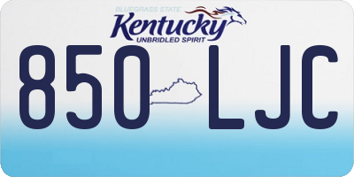 KY license plate 850LJC