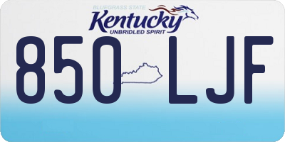 KY license plate 850LJF