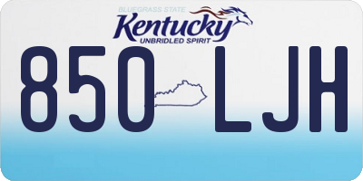 KY license plate 850LJH