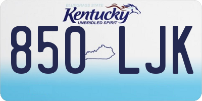 KY license plate 850LJK